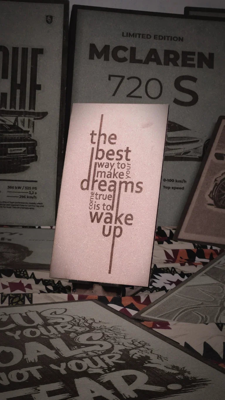 The Best Dream Is to Wake Up Wooden Engraved Frame