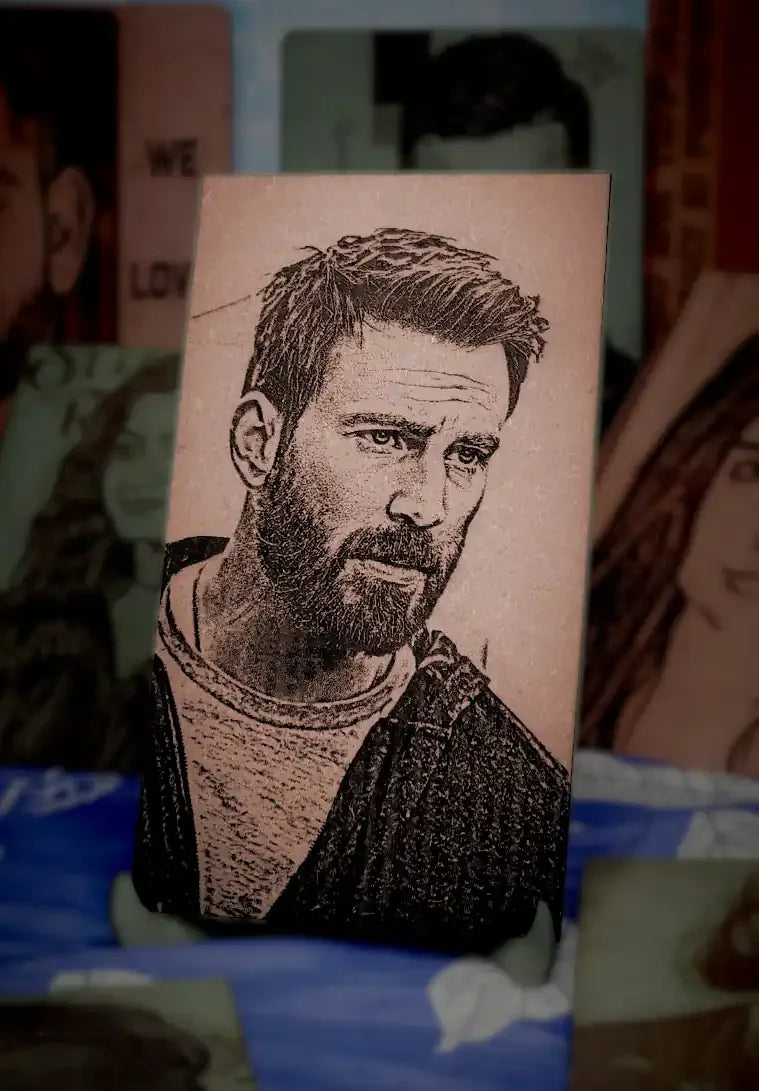 Evans Engraved: Handcrafted Wooden Portraits of Captain America