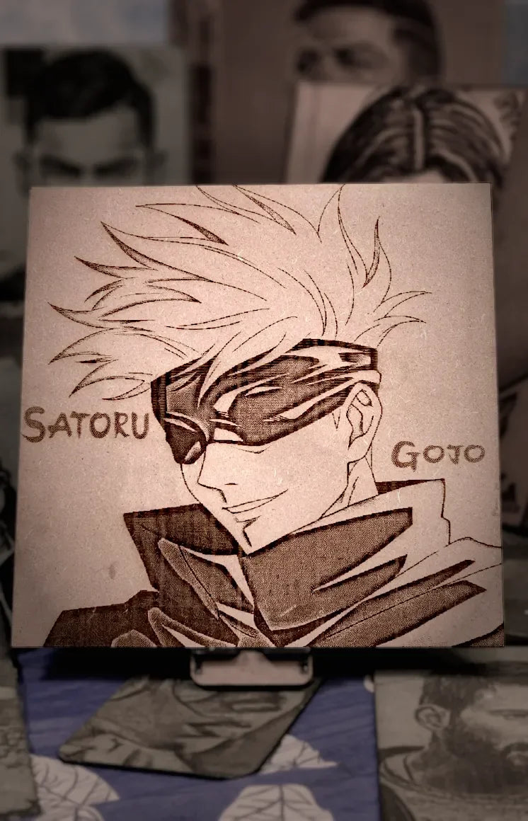 The Strongest Jujutsu Sorcerer: Handcrafted Wooden Portraits of Gojo Satoru