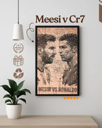 Messi & Ronaldo Frame | Football Legends Wood Art
