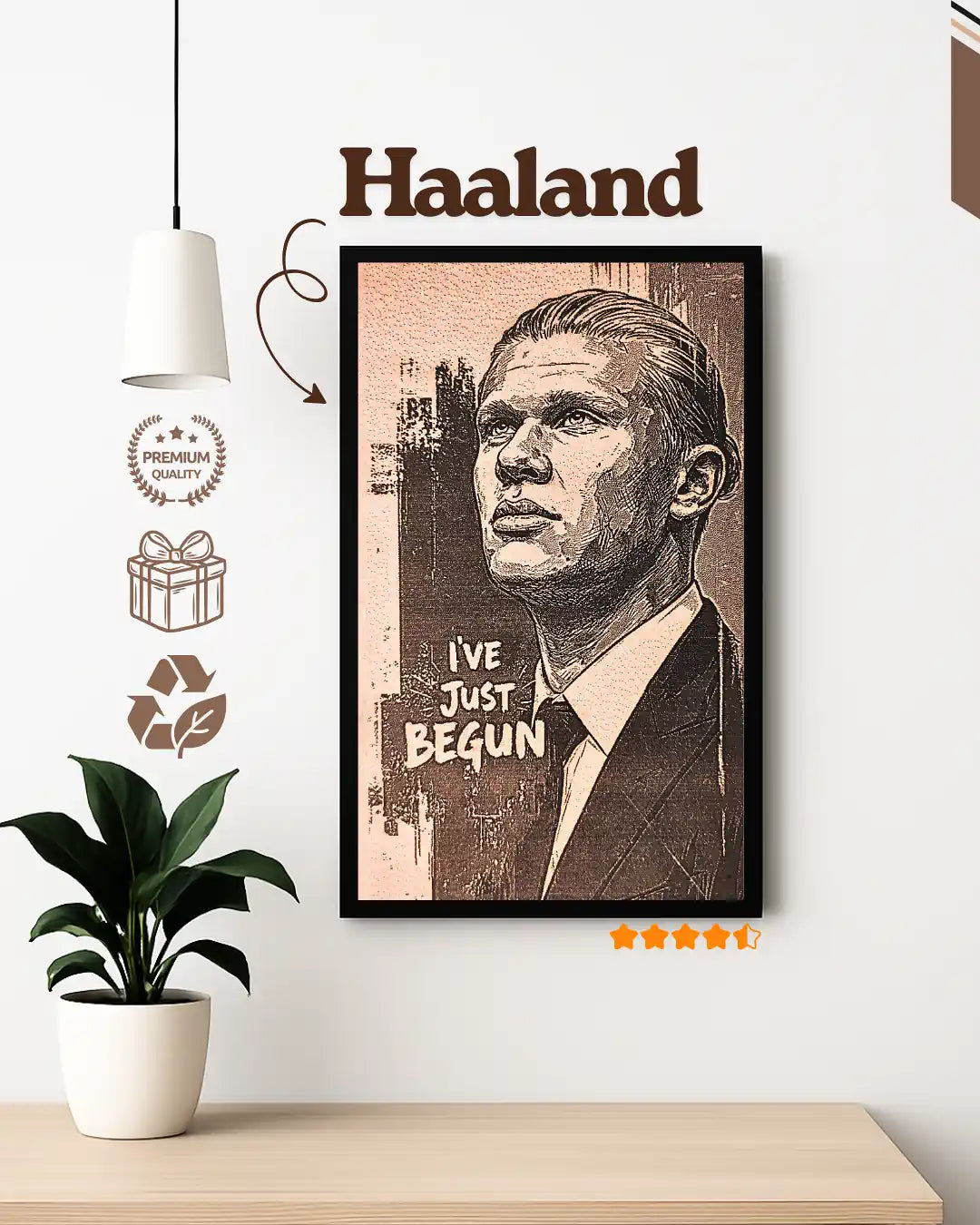 Haaland Football Frame – Goal Machine Wall Art