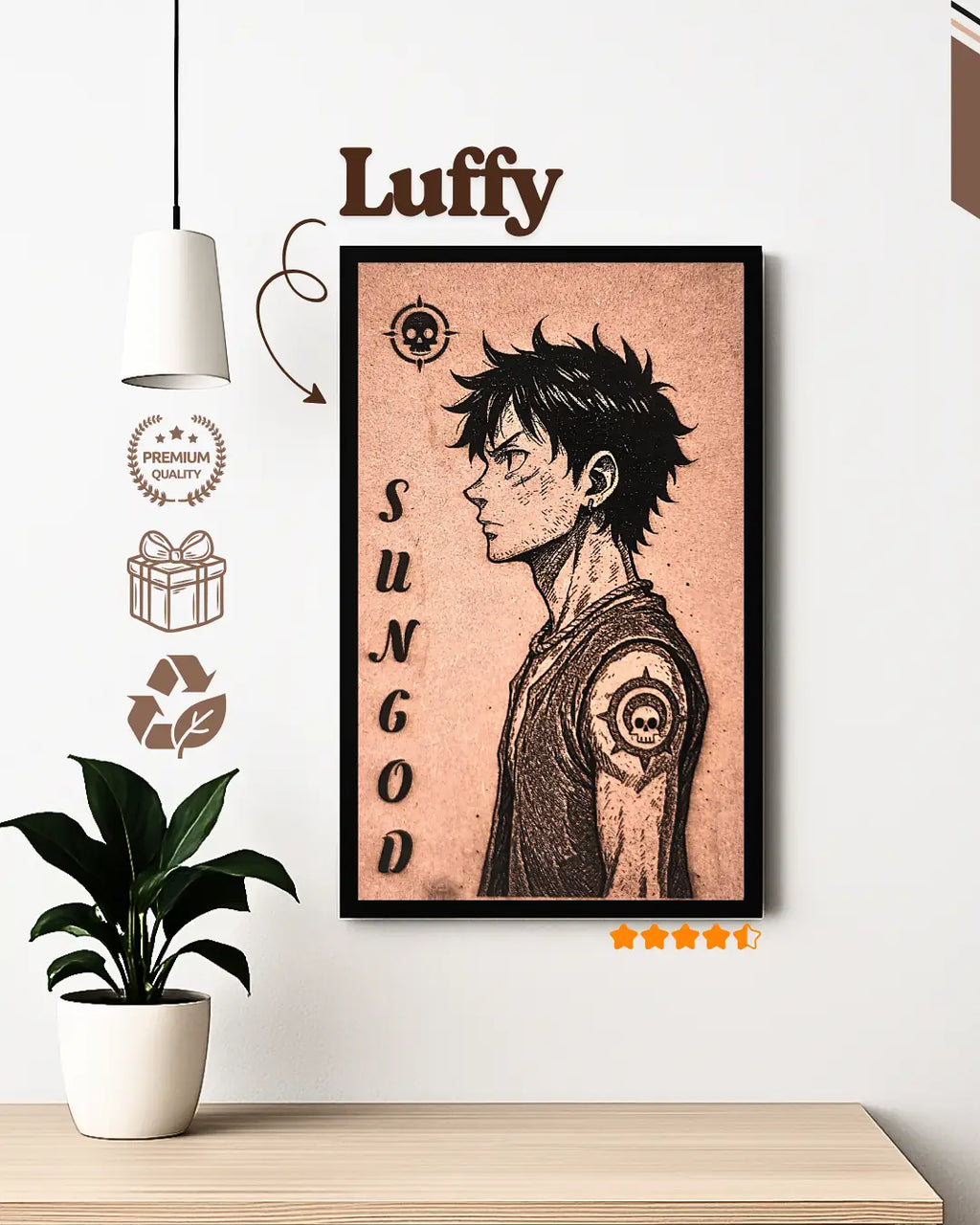 Luffy One Piece Wall Poster Frame