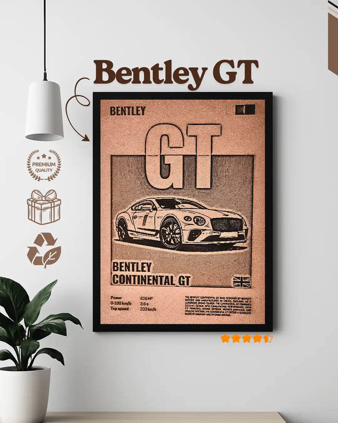 Bentley GT Premium Car Art Frame