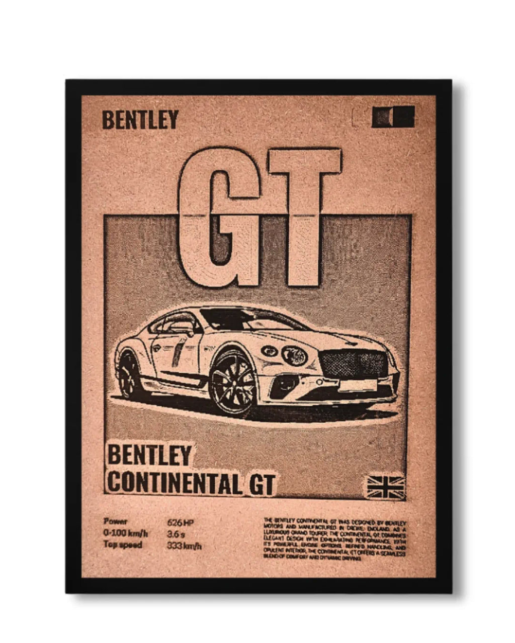 Bentley GT Premium Car Art Frame