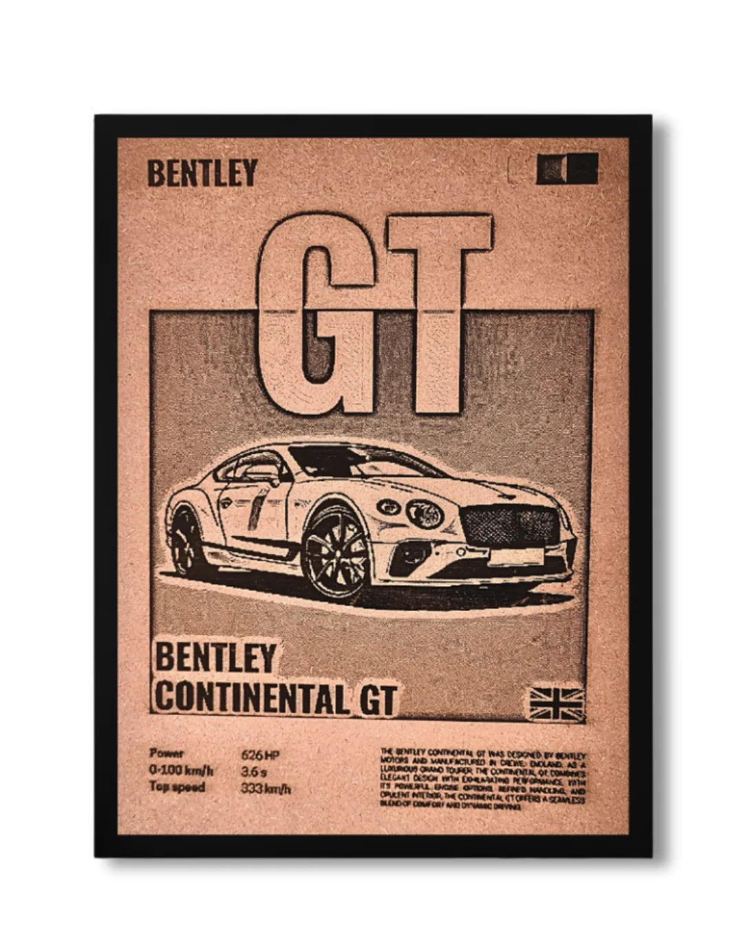 Bentley GT Premium Car Art Frame