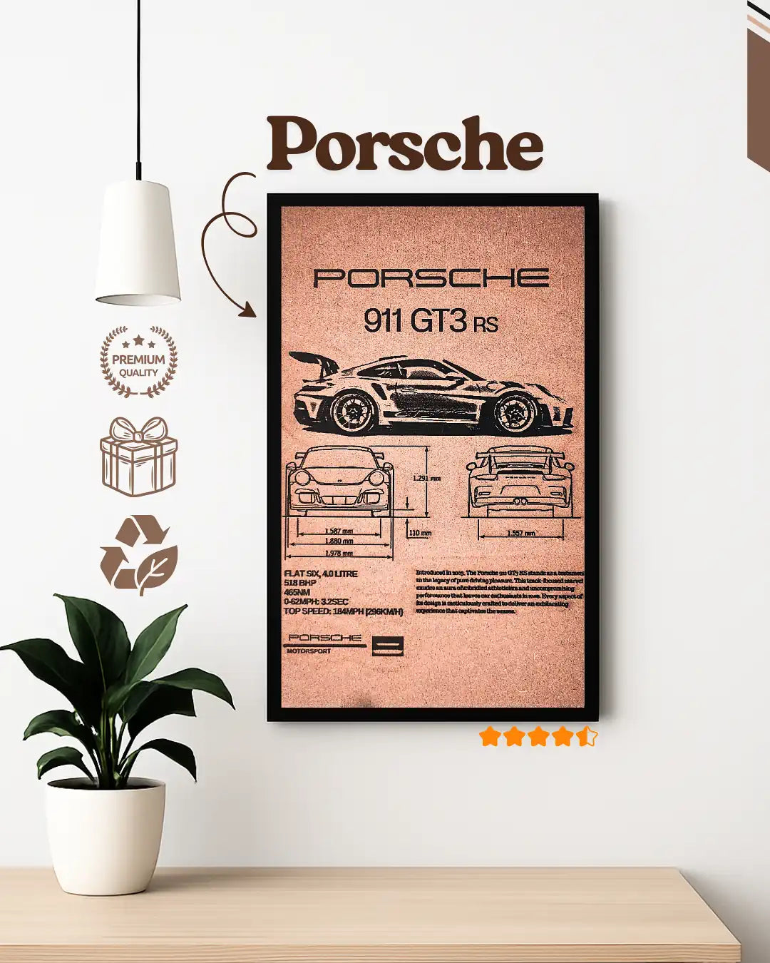 Porsche 911 GT3 Supercar Wall Art