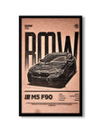 BMW M5 F90 Supercar Wall Frame