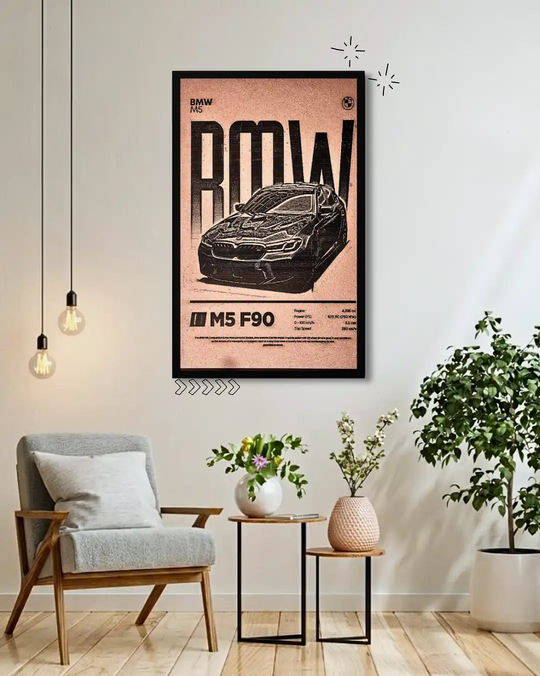 BMW M5 F90 Supercar Wall Frame