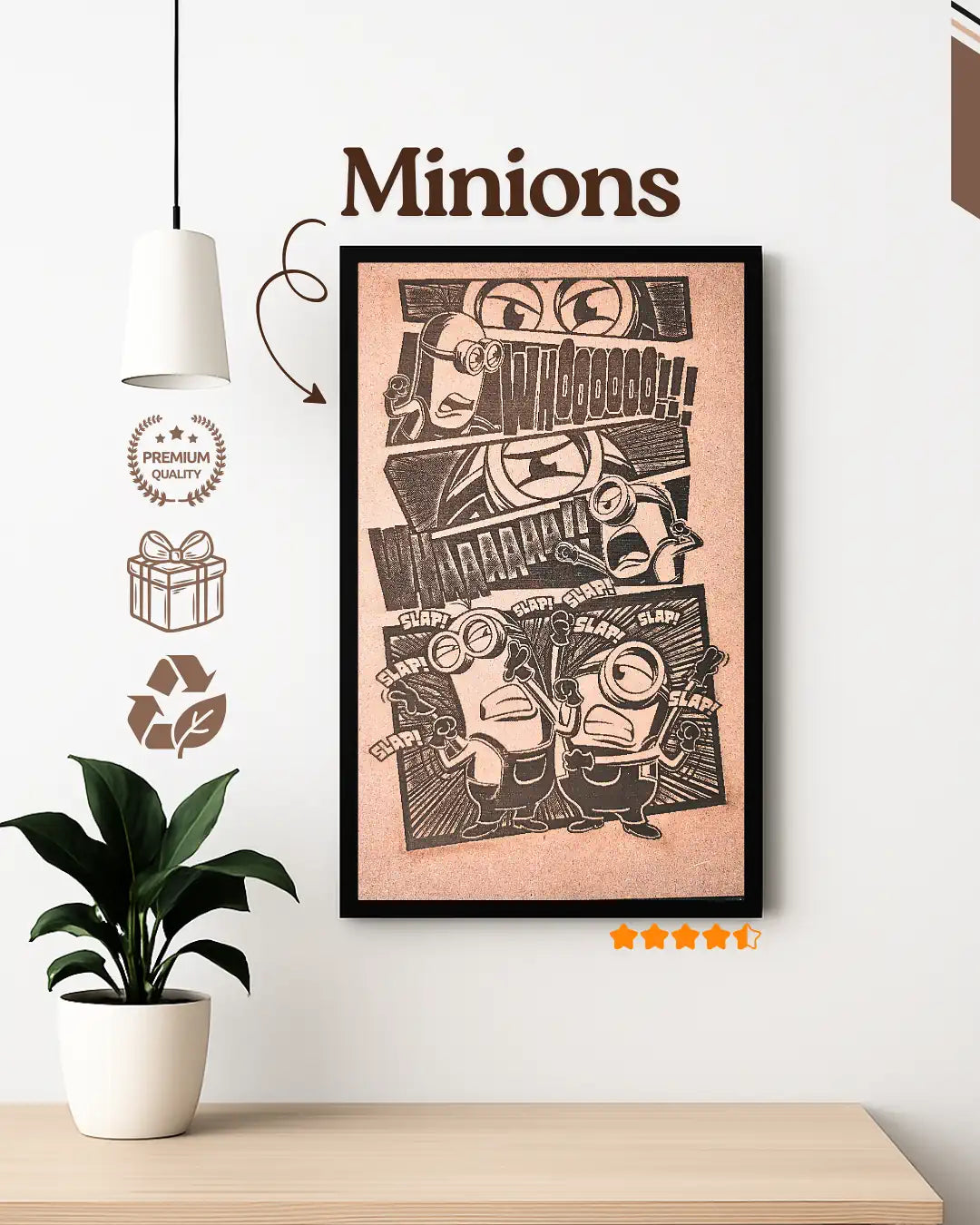 Minions Fun Cartoon Wall Frame