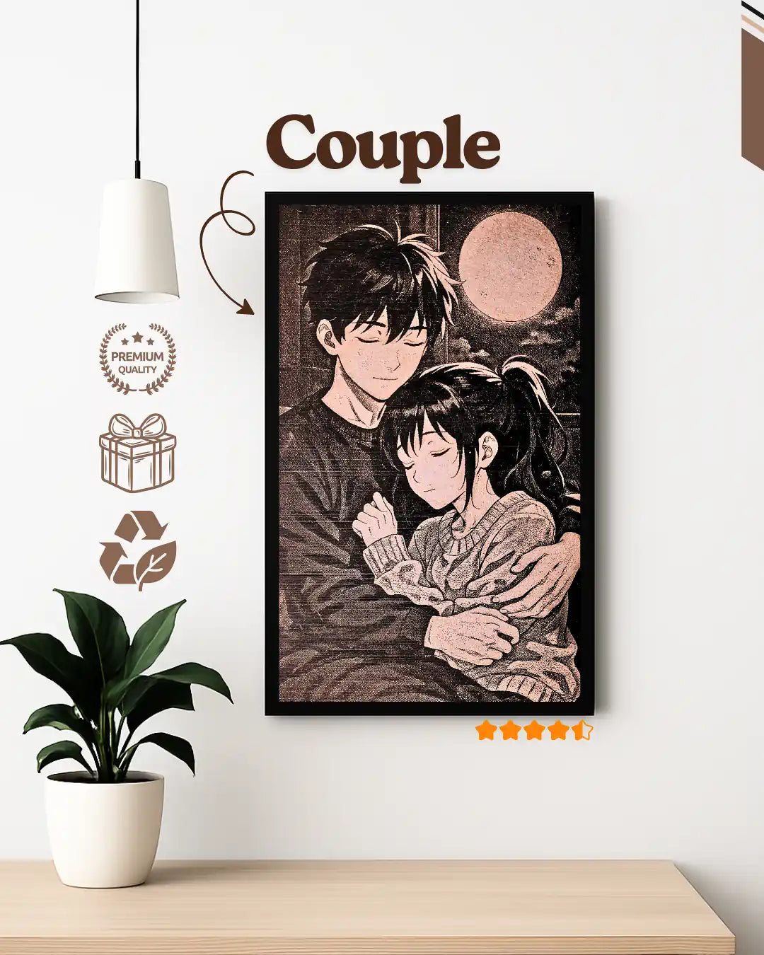 Personalized Ghibli Style Couple Frame