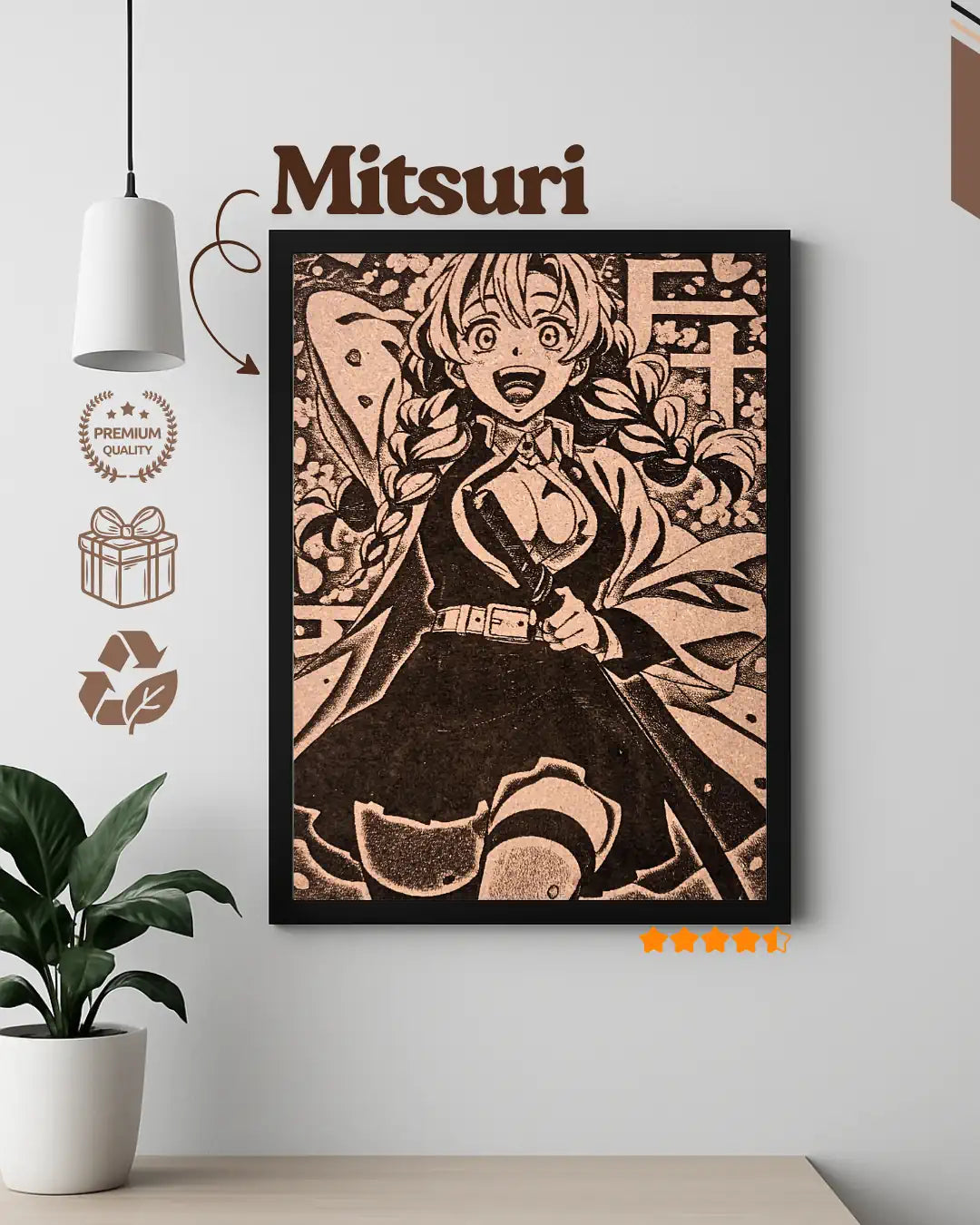 Mitsuri Kanroji Love Hashira - Demon Slayer Waifu Wood Art