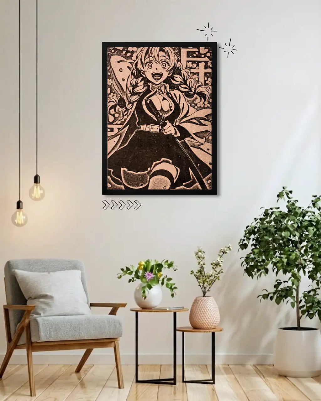 Mitsuri Kanroji Love Hashira - Demon Slayer Waifu Wood Art