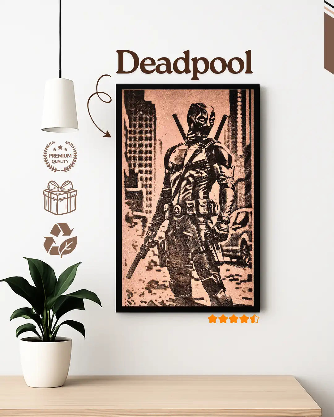 Deadpool Marvel Fan Art Frame