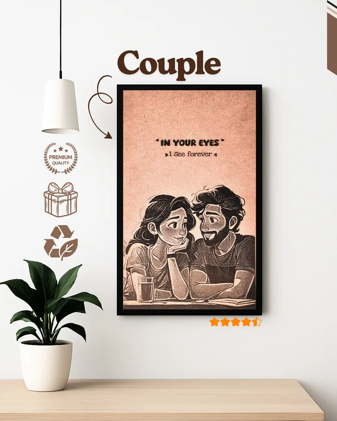 Personalized Ghibli Style Couple Frame