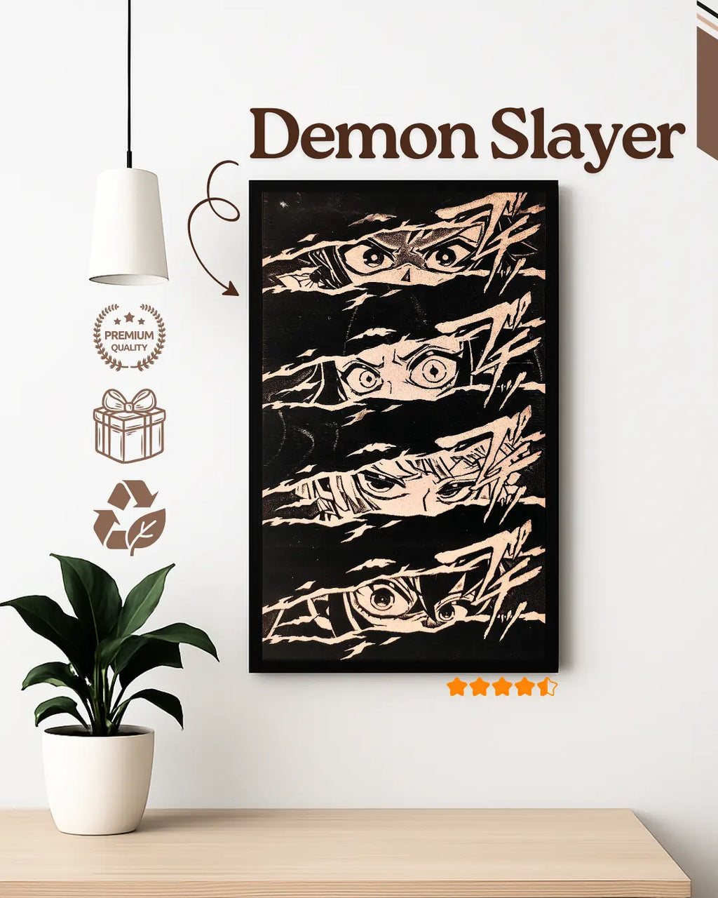 Demon Slayer Wooden Anime Frame