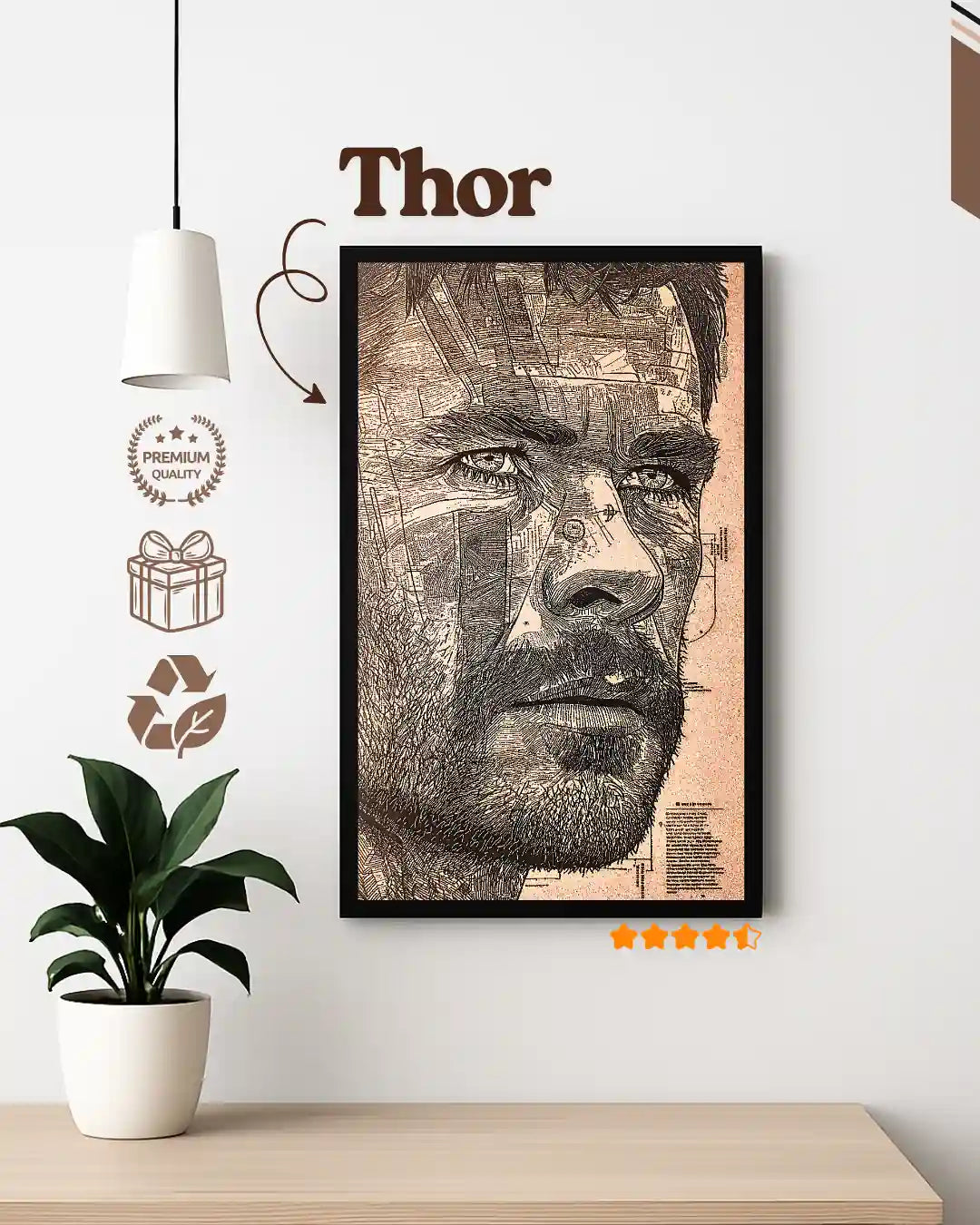 Thor God of Thunder Wall Frame