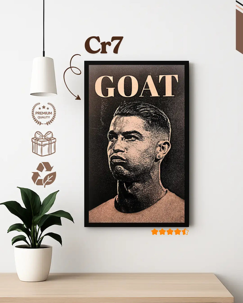 CR7 GOAT Football Icon Frame