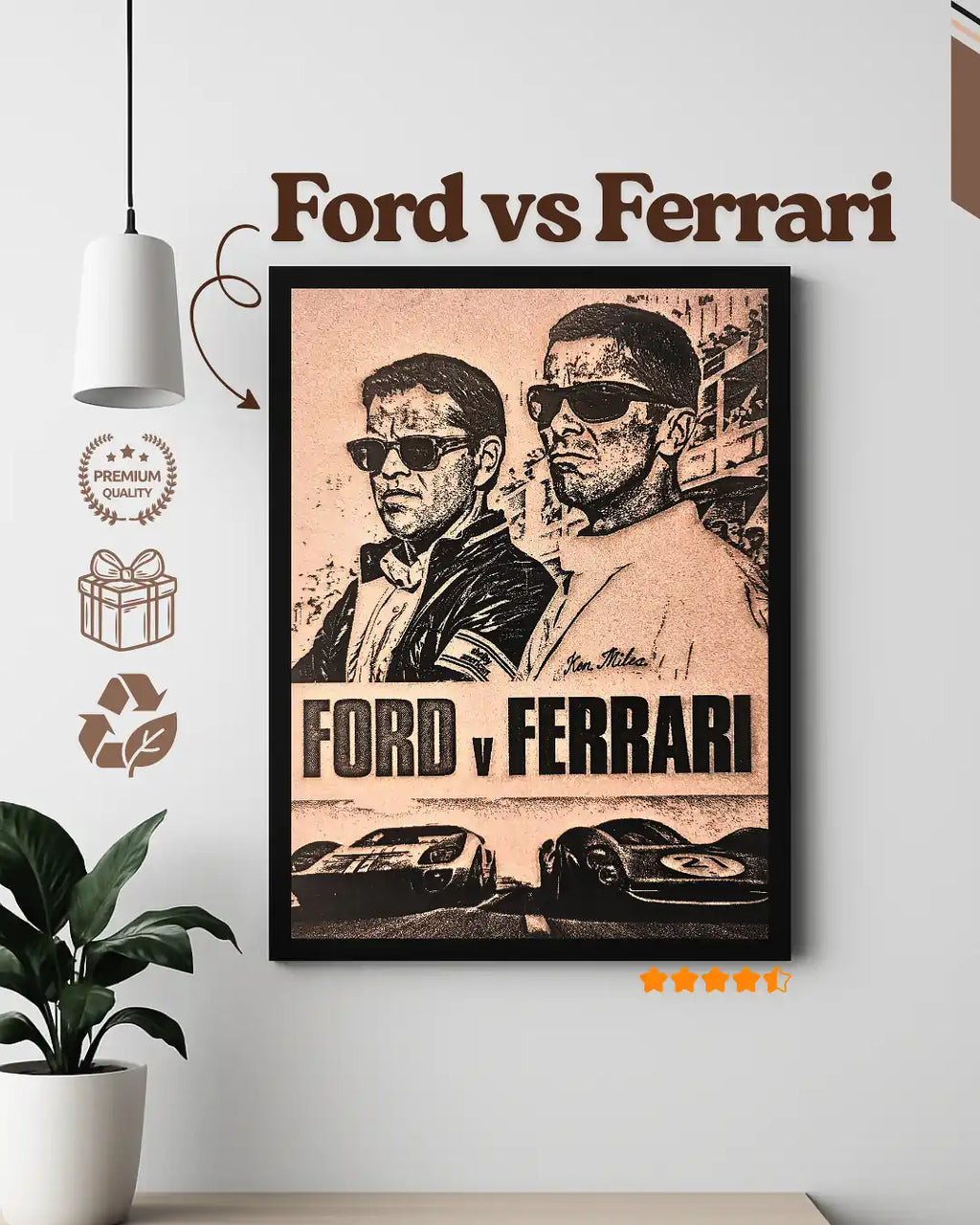 Ford vs Ferrari Wall Frame