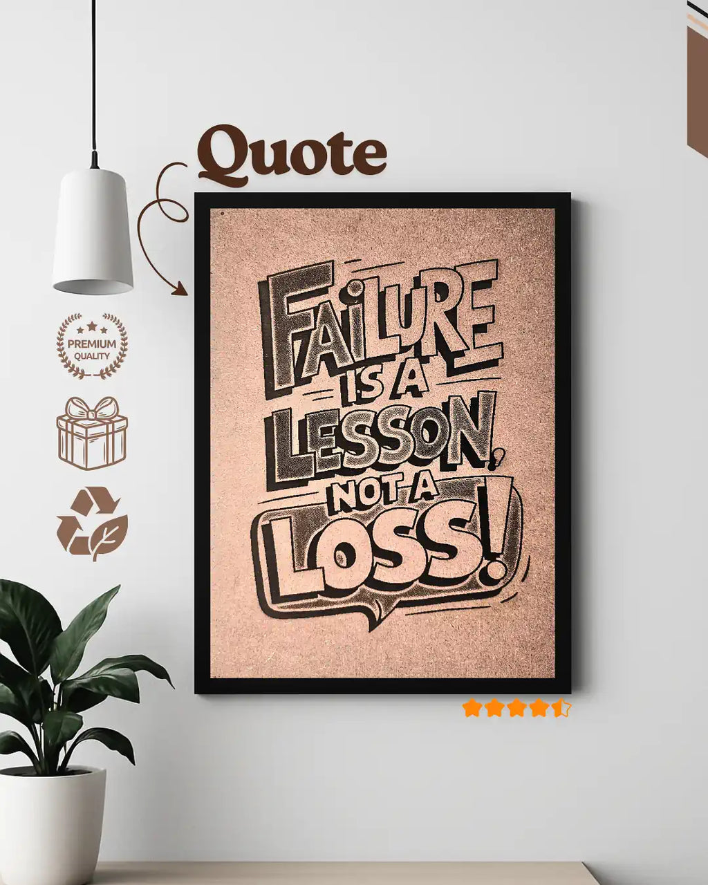 Failure Is a Lesson Quote Frame