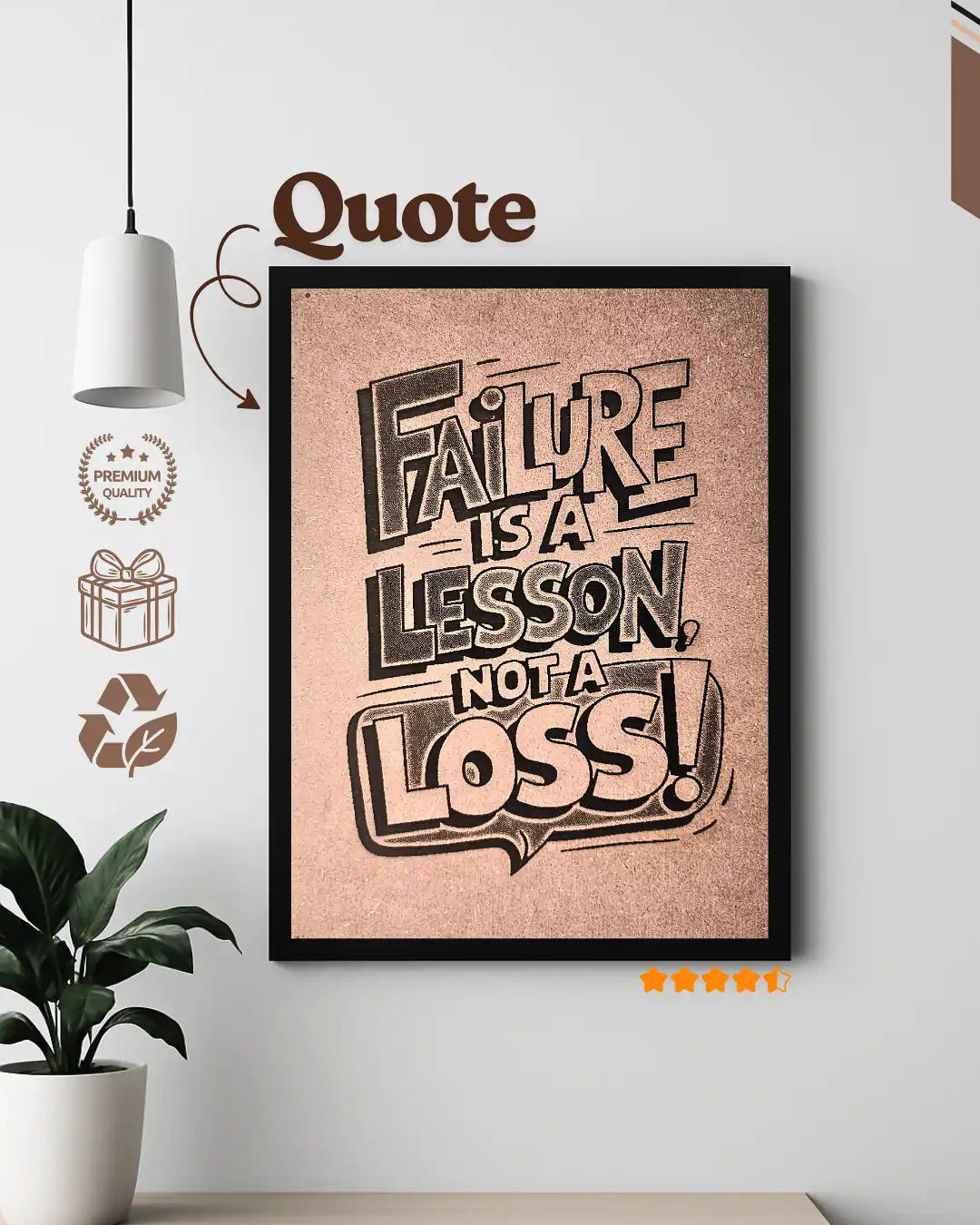 Failure Is a Lesson Quote Frame