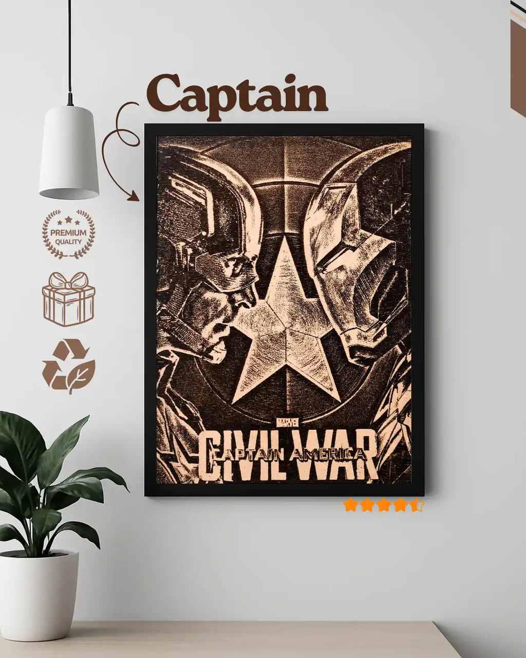 Captain America First Avenger - Marvel Shield Wood Plaque