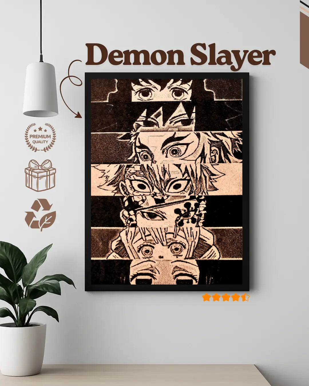 Demon Slayer Split Face Legends - Tanjiro and Friends Wood