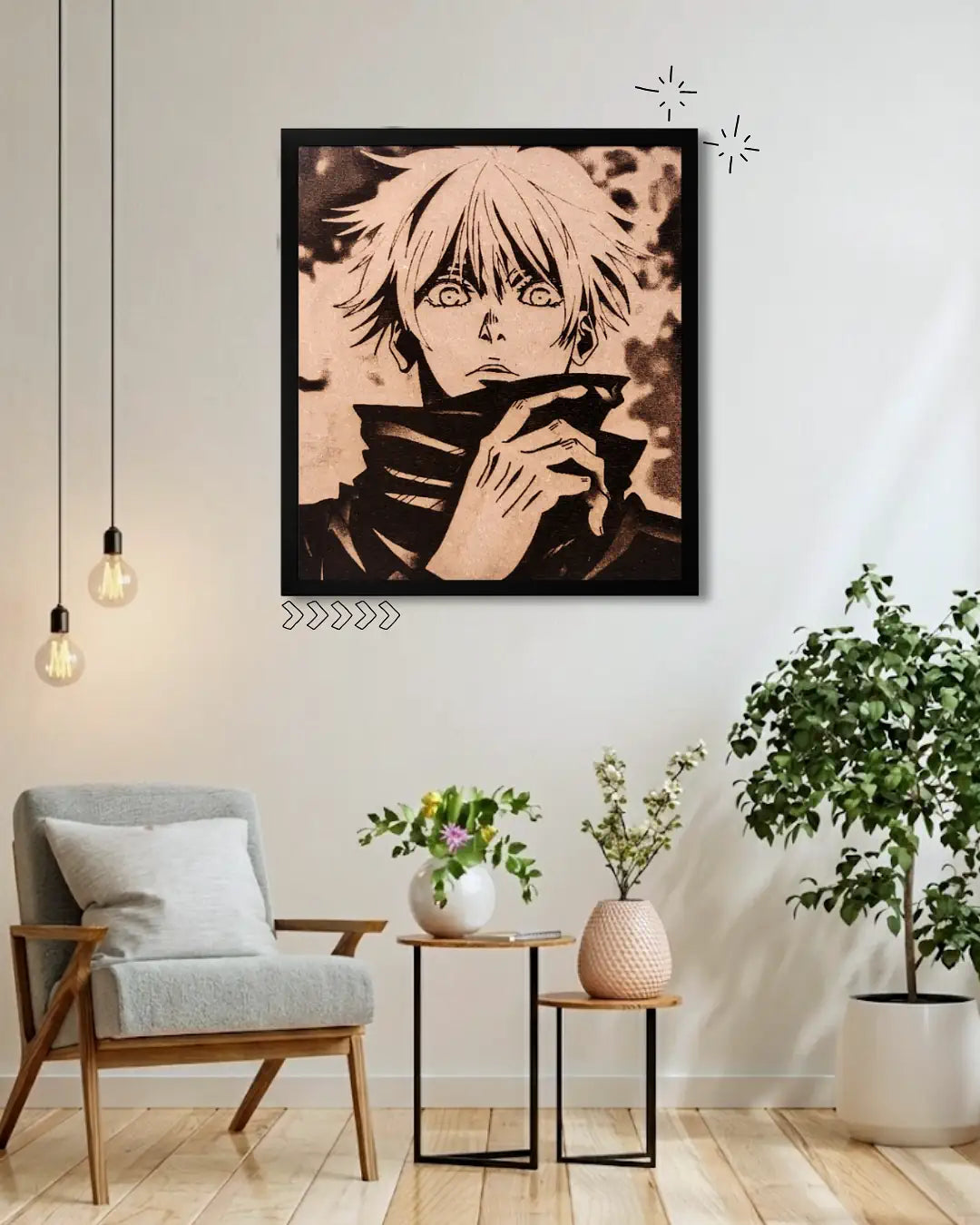Satoru Gojo Limitless Void - Jujutsu Kaisen Eyes Wood Art