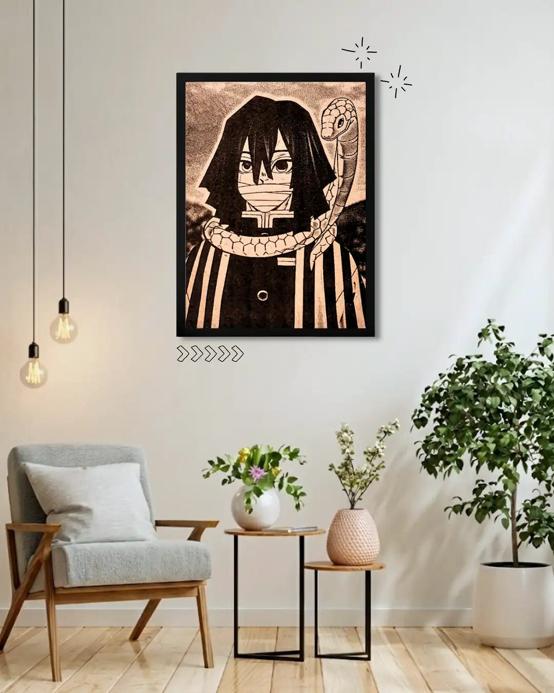 Obanai Iguro Serpent Hashira - Demon Slayer Wood Wall Art