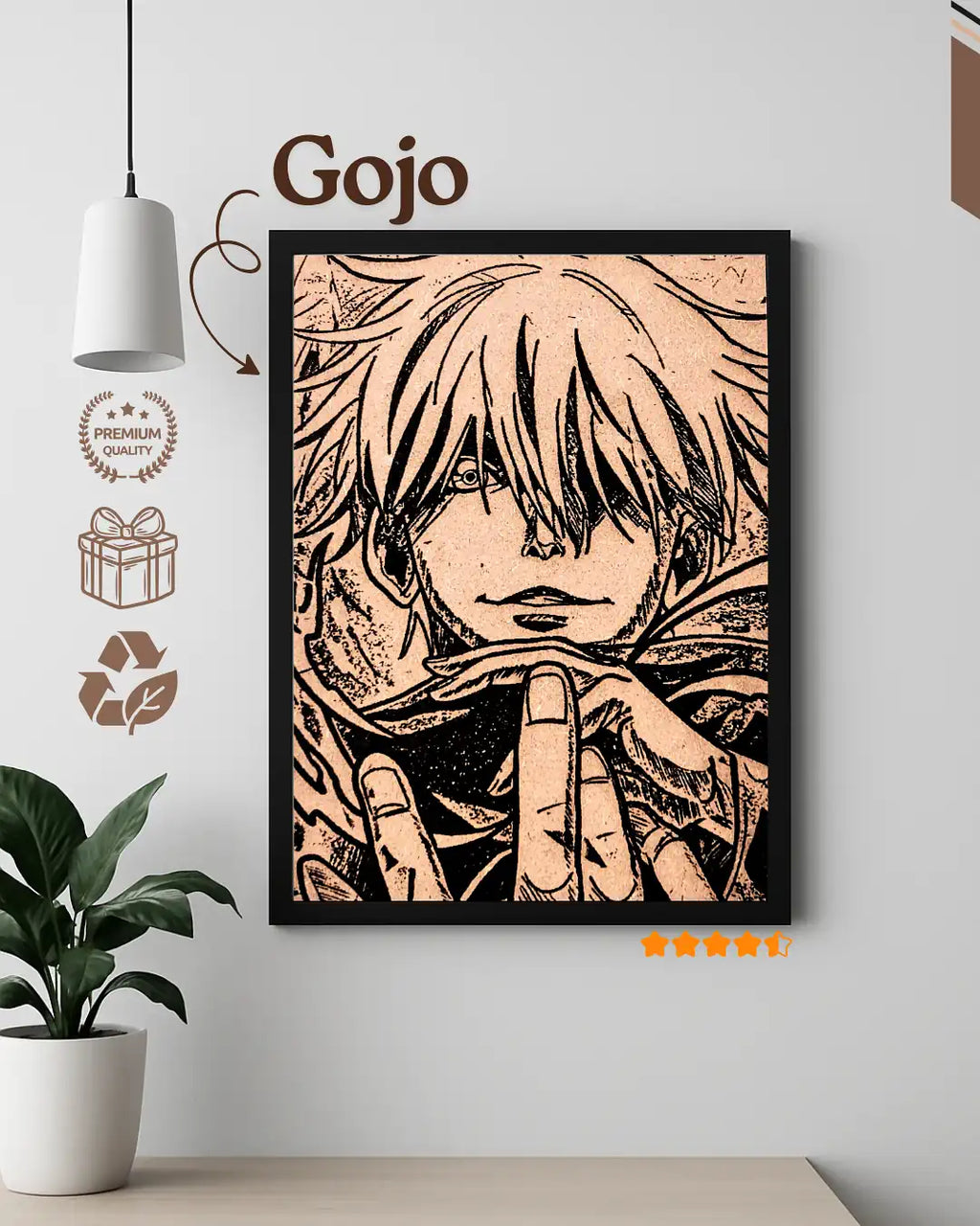 Satoru Gojo Six Eyes - Jujutsu Kaisen Anime Wood Plaque