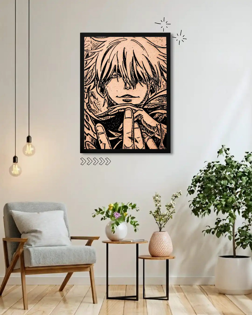 Satoru Gojo Six Eyes - Jujutsu Kaisen Anime Wood Plaque