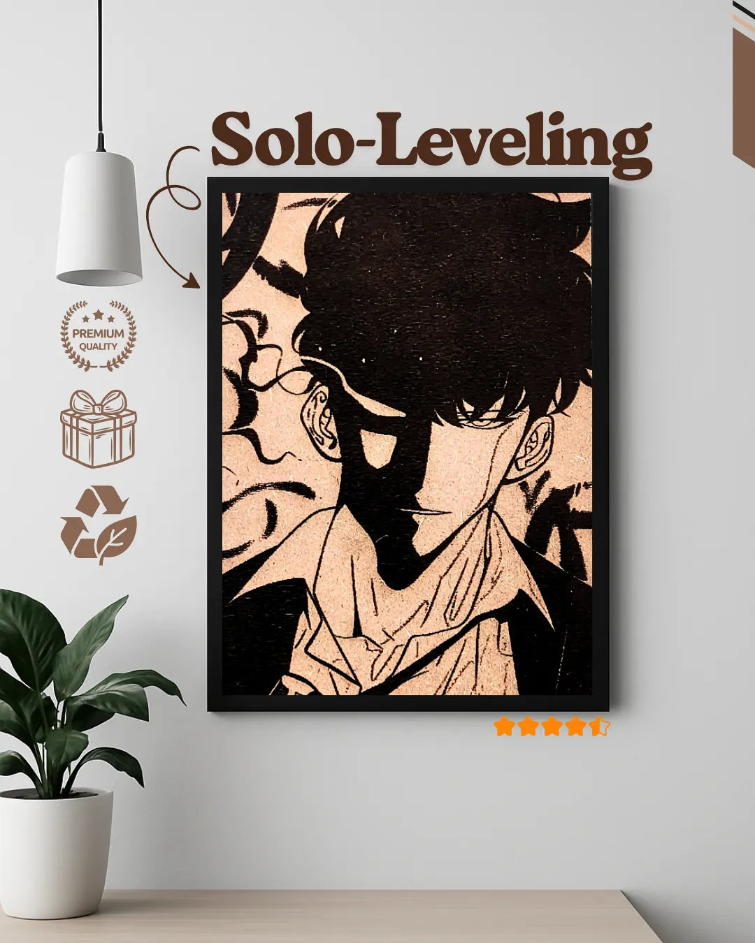 Sung Jin Woo Shadow Monarch - Solo Leveling Wood