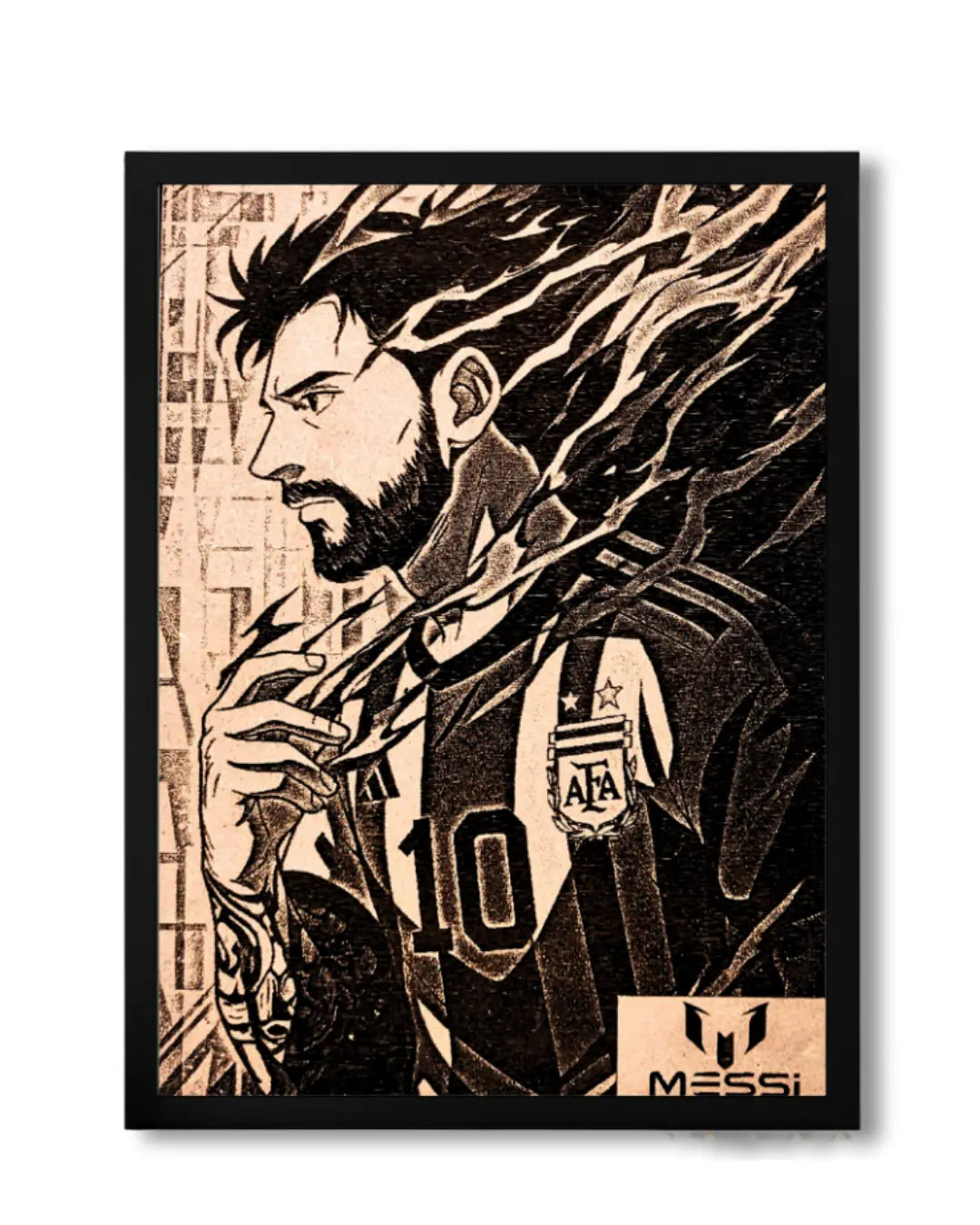 Lionel Messi Artistic Side Profile - Minimalist Football