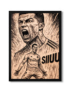 Cristiano Ronaldo Siu Celebration - Iconic Goal Wood Poster