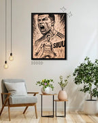 Cristiano Ronaldo Siu Celebration - Iconic Goal Wood Poster