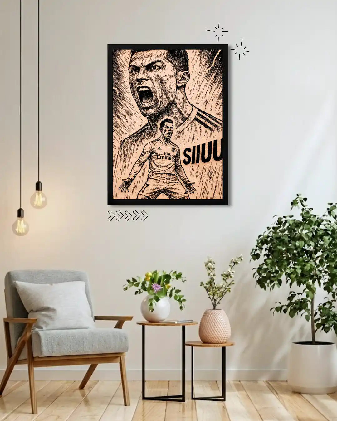 Cristiano Ronaldo Siu Celebration - Iconic Goal Wood Poster