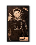 Cristiano Ronaldo Dark Aesthetic - Intense Focus Wood Engraving