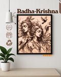Radha Krishna Abstract Love - Modern Spiritual Home Decor