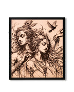 Radha Krishna Abstract Love - Modern Spiritual Home Decor