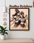 Radha Krishna Raas Leela - Divine Dance Wood Carving