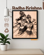 Radha Krishna Raas Leela - Divine Dance Wood Carving