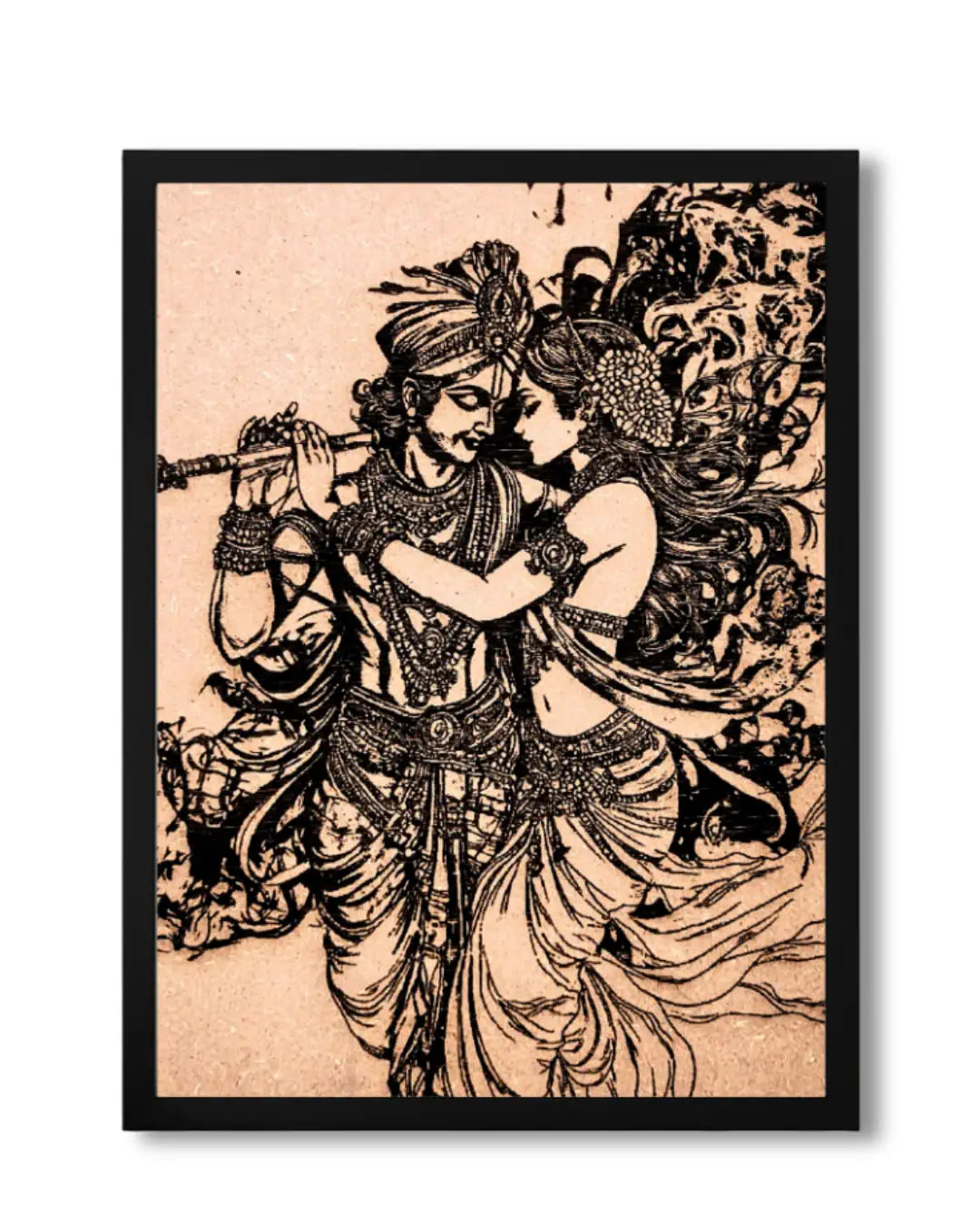 Radha Krishna Flute Melody - Religious Wall Hanging Gift
