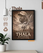 MS Dhoni Thala Captain Cool - Number 7 Cricket Wood Portrait