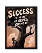 Success Is Never Giving Up - Motivational Office Wall Plaque
