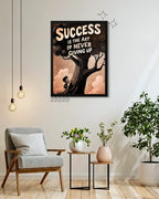 Success Is Never Giving Up - Motivational Office Wall Plaque