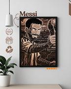 Lionel Messi The GOAT - Graffiti Style Street Art Wood Poster