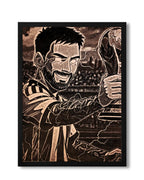 Lionel Messi The GOAT - Graffiti Style Street Art Wood Poster