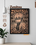 Zenitsu Agatsuma Thunder Breathing - Demon Slayer Anime Wood Art