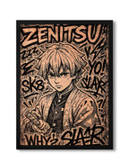 Zenitsu Agatsuma Thunder Breathing - Demon Slayer Anime Wood Art