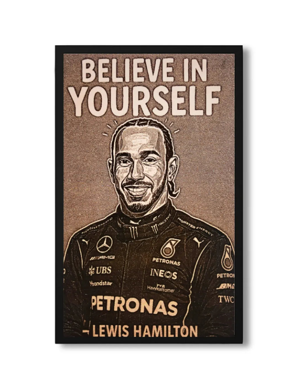 Sir Lewis Hamilton F1 44 - Formula 1 Legend Wood Portrait
