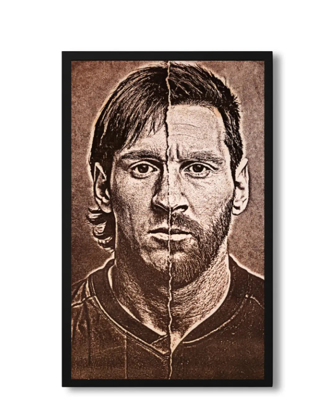 Lionel Messi Side Profile - Minimalist Football